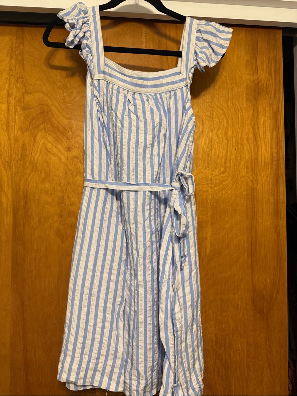 LOFT Blue and White Striped Dress